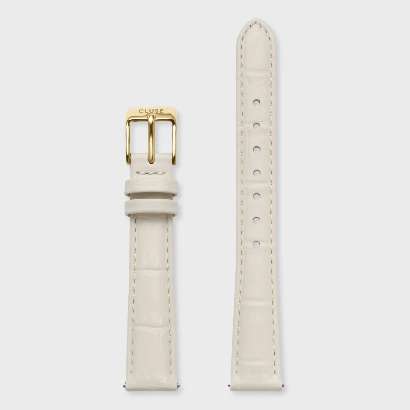 Shop Strap 14 mm Leather Marshmallow Croco, Gold Colour Damen Fluette Armbänder Shoppen | Gracieuse Petite Armbänder Shoppen