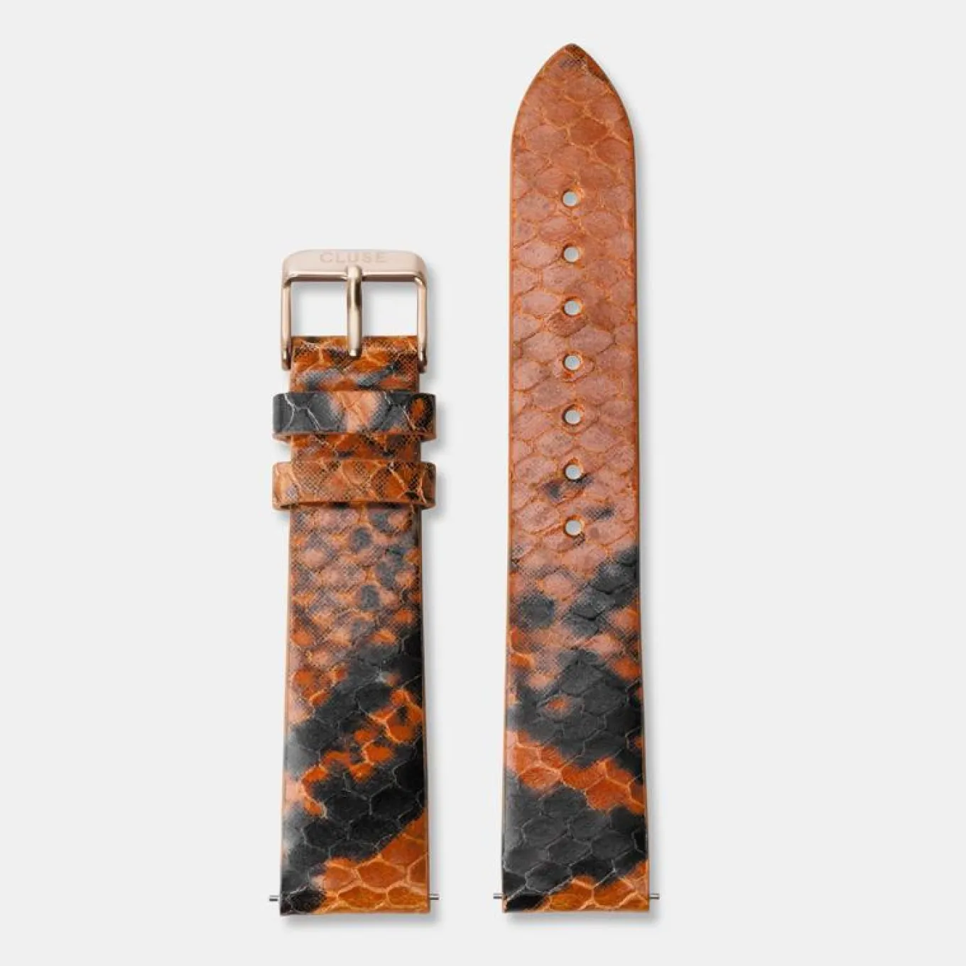Store Strap 18 mm Leather Orange Python, Rose Gold Colour Damen Boho Chic Armbänder Shoppen | Féroce Armbänder Shoppen
