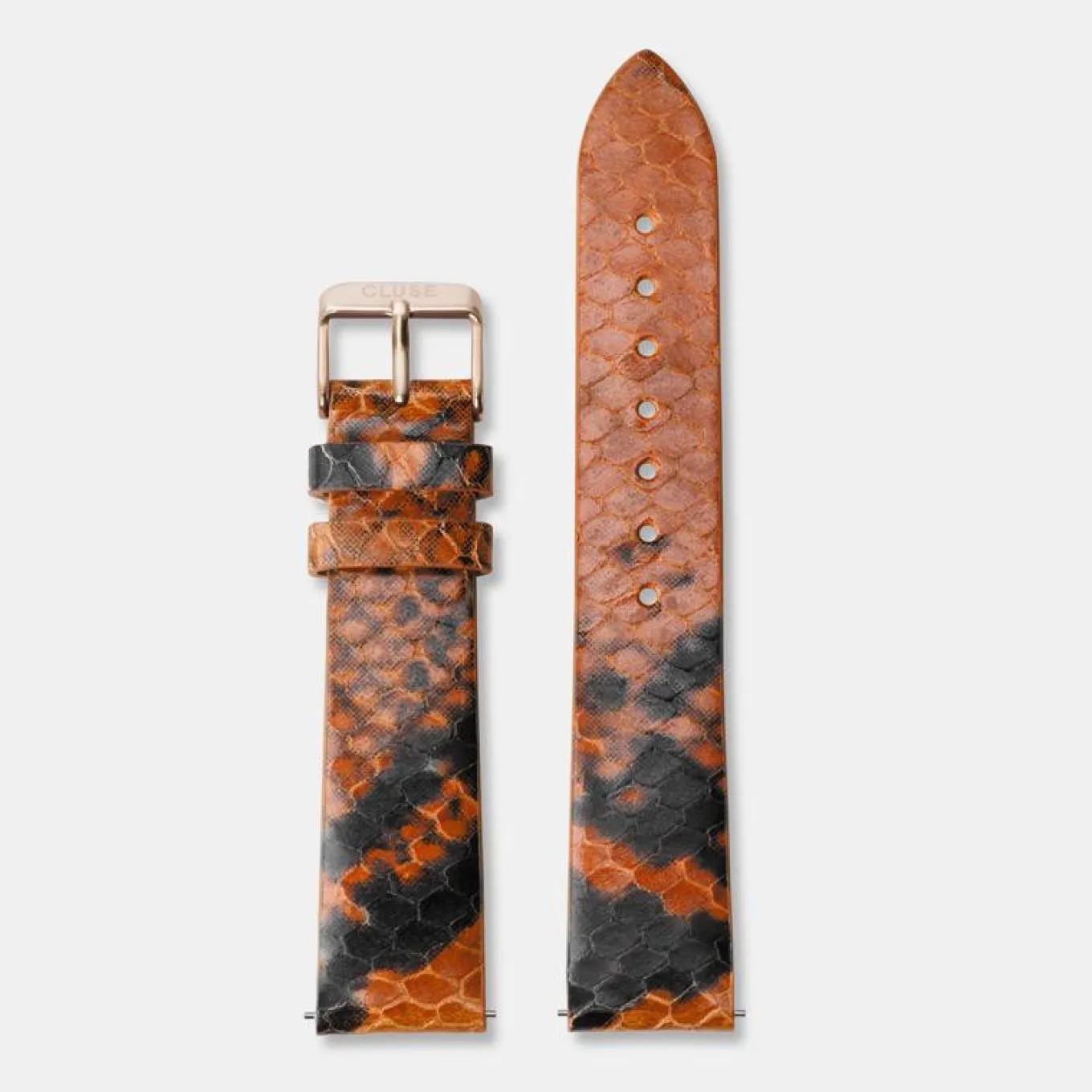 Flash Sale Strap 18 mm Leather Orange Python, Rose Gold Colour Damen Boho Chic Armbänder Shoppen | Féroce Armbänder Shoppen