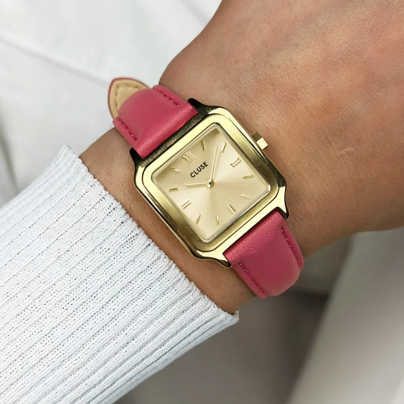 Online Strap 14 mm Leather Raspberry, Gold Colour Damen Fluette Armbänder Shoppen | Gracieuse Petite Armbänder Shoppen