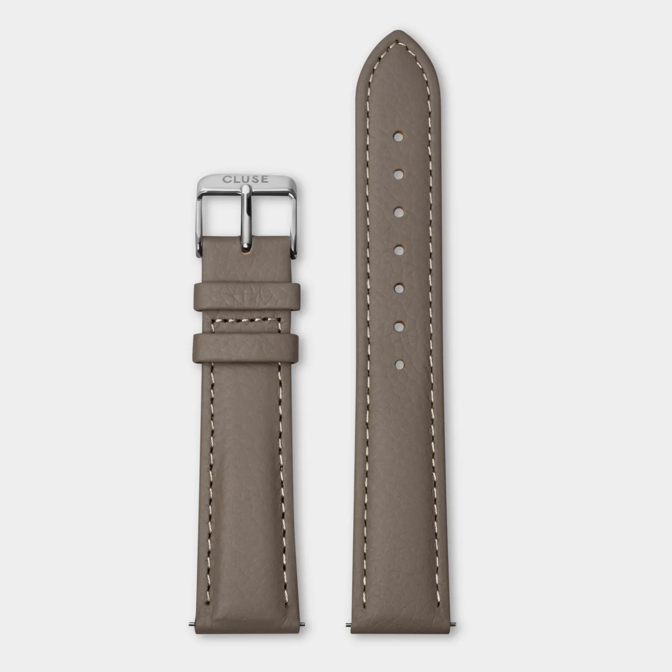 New Strap 18 mm Leather Taupe, Silver Colour Damen Boho Chic Armbänder Shoppen | Féroce Armbänder Shoppen