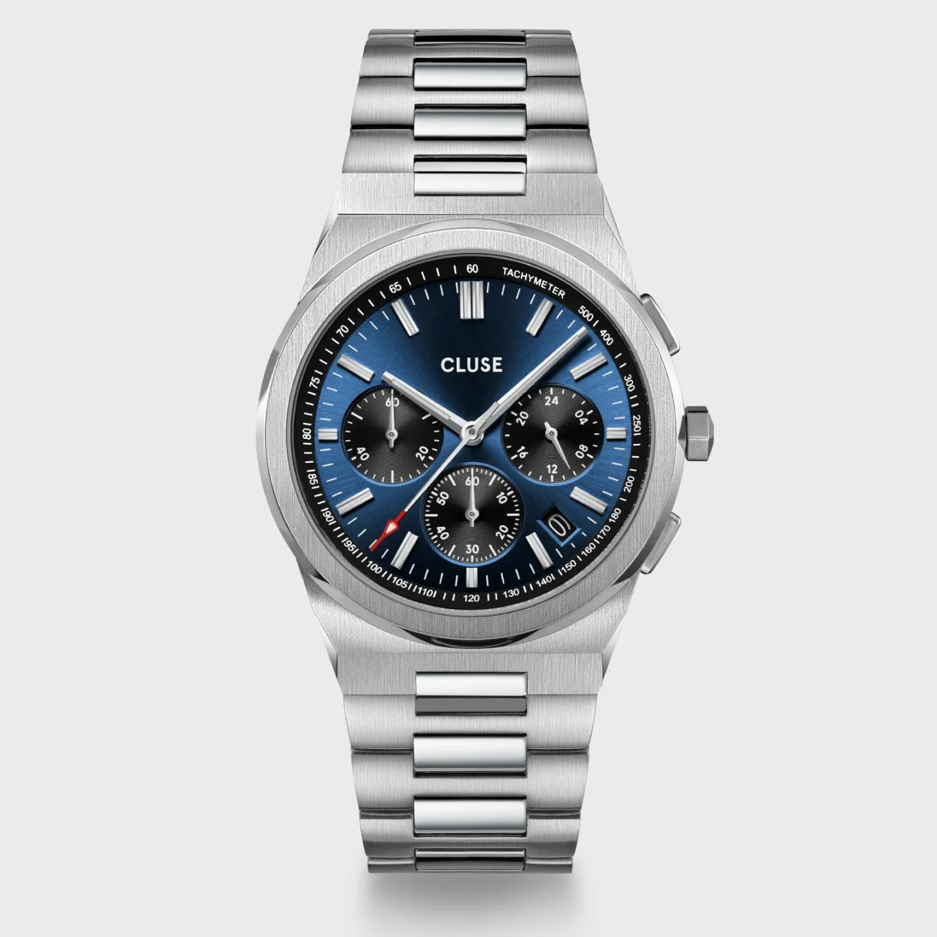 Hot Vigoureux Chrono Steel Dark Blue, Silver Colour Herren Uhren Silber | Vigoureux