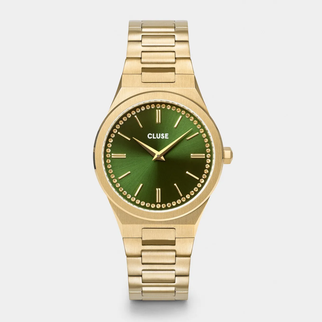 Clearance Vigoureux Watch Steel, Green Stones, Gold Colour Damen Uhren Gold | Vigoureux